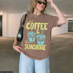 [SALE UP TO 50% + FREE SHIP]  Iced Coffee and Sunshine Shirt, Iced Coffee TShirt, Coffee Lover Gift, Summer Graphic Tee, Summer Vibes Shirt, Coffee Shirt, Comfort Colors®