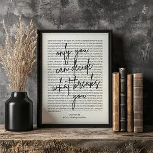 [Unframe Poster_Bookish Wall Art_SALES UPTO 50%] ACOTAR Print Wall Art A Court of Wings and Ruin Only You Can Decide What Breaks You Inspirational Quote Sarah J Mass Bookish
