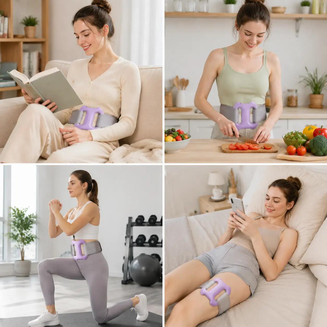 Pink Cordless Deep Tissue Percussion Massage Gun - Electric Dual-Ring Vibratory Back Massager, 3 Modes, 5 Intensity Levels, Belt-Included Handheld Full-Body Relaxation Device