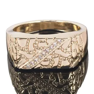 1 nugget ring, men's fashion jewelry, copper plated, closed ring, birthday gift for lover.Jewelry for daily use, going out, attending wedding parties.