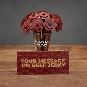 The Butcher’s Gift Set – Beef Jerky Bouquet & Meat Card, Bold Statement Centerpiece Flowers