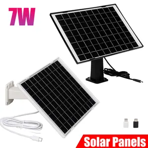2 high-efficiency solar panels, 5V/7W 360 degree adjustable outdoor built-in battery, safety camera charger, fast charging solar panel, suitable for fans