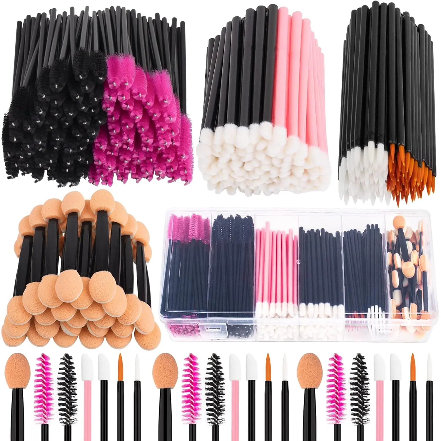 276PCS Disposable Makeup Applicators Kit with Organizer Box, Mascara Wands, Lip Applicators, Eyeliner Brushes & Eyeshadow Tools for Makeup Artists & Daily Beauty Use