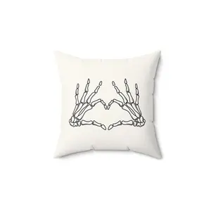 SKELETON I HEART YOU PILLOW