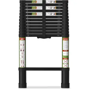 Telescoping Ladder for RV & Attic, 16.5FT  Extension Ladder with  Locking Mechanism, Max Load 330lbs, Compact Foldable Ladder for Roof, , Travel  & Multi-Surface Use