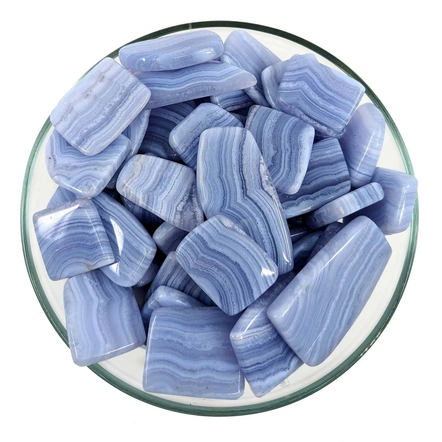 Blue Lace Agate Slab - Polished Slice, Grade A