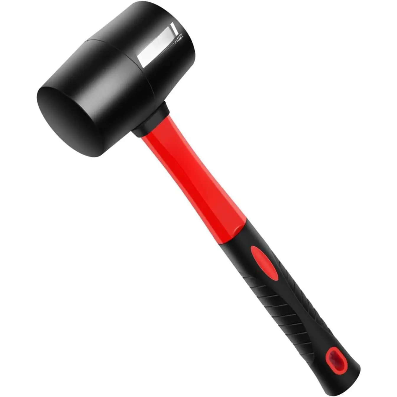 16oz Rubber Mallet Hammer - Fiberglass Handle Hand Tools with Nonslip Rubber Grip, PP+TPR Material for Flooring, Tent Stakes