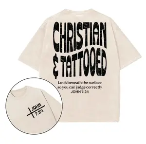 Christian & Tattooed Christian Washed 2025 Shirt, Christian t shirts, Vintage I Love Jesus Shirt, Menswear Top, Trending Top
