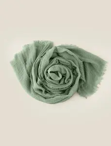Crinkle Cotton Scarf | Mint Green - Soft and Versatile Design for Versatile Use