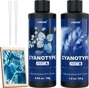 Cyanotype Chemicals Sensitizer Set for Fabric Paper Art Projects, Sun Printing Fabric Kit for Beginners & Artists Blue Painting Printing Supplies