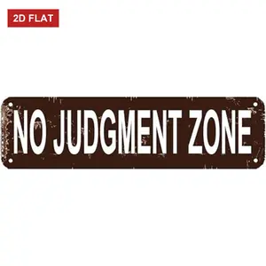 No Judgment Zone  - Rustic Metal  Sign Street Sign or Door Name Plate Plaque Home Patio Garden Bar Hotel Room Vintage Decor 16 x 4 Inch