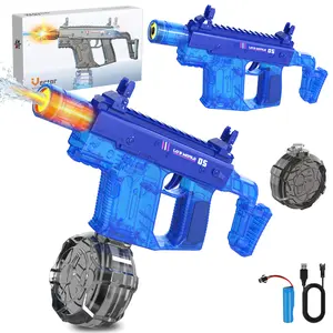 Electric Water Gun for Kids & Adults, Automatic Water Blaster with LED Lights, 28-32FT Long Range Squirt Gun, High Capacity Rechargeable Water Soaker for Outdoor Summer Pool Beach Toys, Boys Girls Ages 3-12