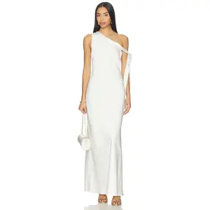 Runaway The Label Viola One Shoulder Maxi Dress in Pearl