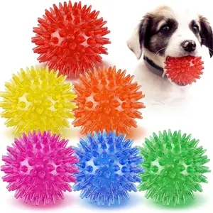 6 Piece Squeaky Dog Toy Balls Set, Multiple Colors, 2.5 Inch Size, Suitable for Small Medium Dogs, Durable Safe Rubber, Perfect for Training Play