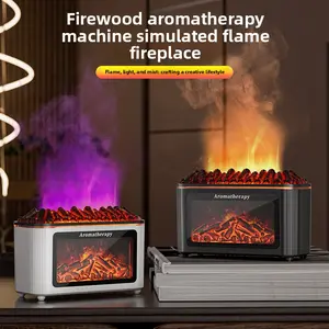 150ML Essential Oil Diffuser with Colorful LED Light, USB Powered Fireplace Style Aromatherapy Humidifier, Mini Aroma Diffuser with Auto Shut-Off for Home Office Bedroom