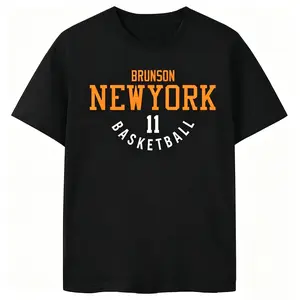 Men's NYC Vintage Basketball Graphic T-Shirt, Cotton Crew Neck Top with Dropped Shoulder Relaxed Fit for Casual & Gym Wear, Shortsleeve, Round Neck