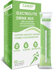 Electrolyte Powder - Sugar Free Hydration Drink Mix with Sodium, Potassium, Magnesium - Vegan Friendly, Zero Calorie Electrolytes Supplement for Energy & Recovery (20 Stick Packets)