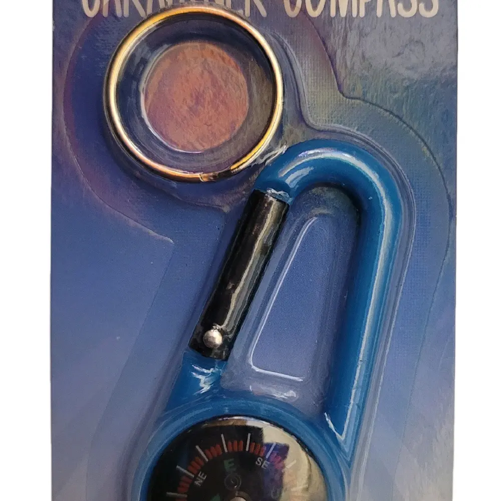 Carabiner Compass Keychain