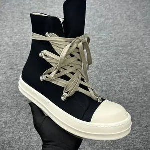 Unisex Avant-Garde High-Top Canvas Sneakers, Extreme Multi-Strap Streetwear Shoes, Black & White Gothic Inspired Fashion Trainers