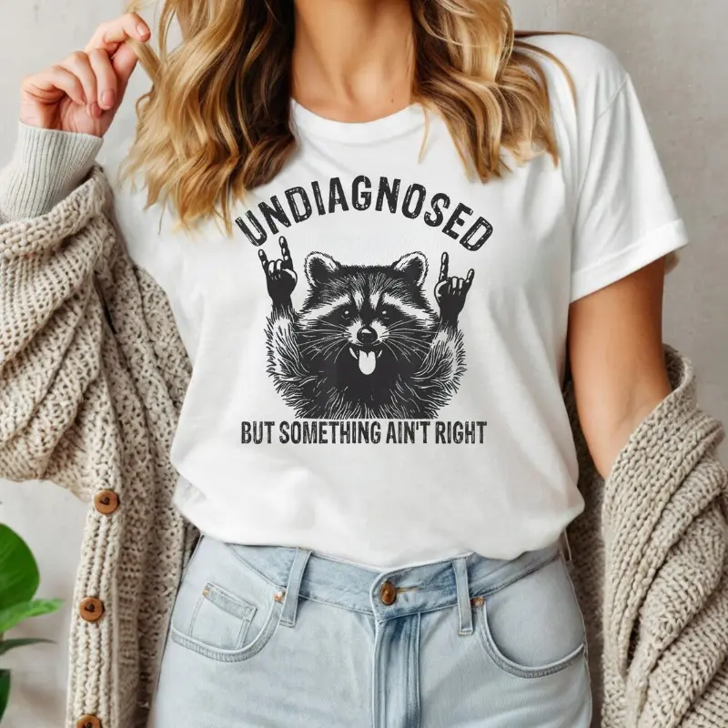 Men's 'Undiagnosed' Slogan Graphic T-Shirt, Casual Short Sleeve Humor Theme Top, Funny Birthday Gift for Men, Shortsleeve, Plain