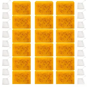 Multi-pack Lemon Turmeric Kojic Acid Cleansing Soap Bars with Mesh Foaming Bag, Infused Hyaluronic Acid & Natural Plant Extracts, Gentle Deep Pore Cleanser for Facial-Body Hydration, Exfoliation & Daily Skin Care