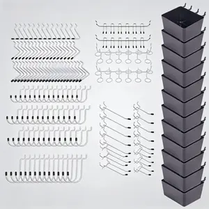 Pegboard Hooks, Organization Display Board, Cleaning Storage, Hardware Tools, 278-Piece Hook Set, Storage Metal Hooks, Back Panel