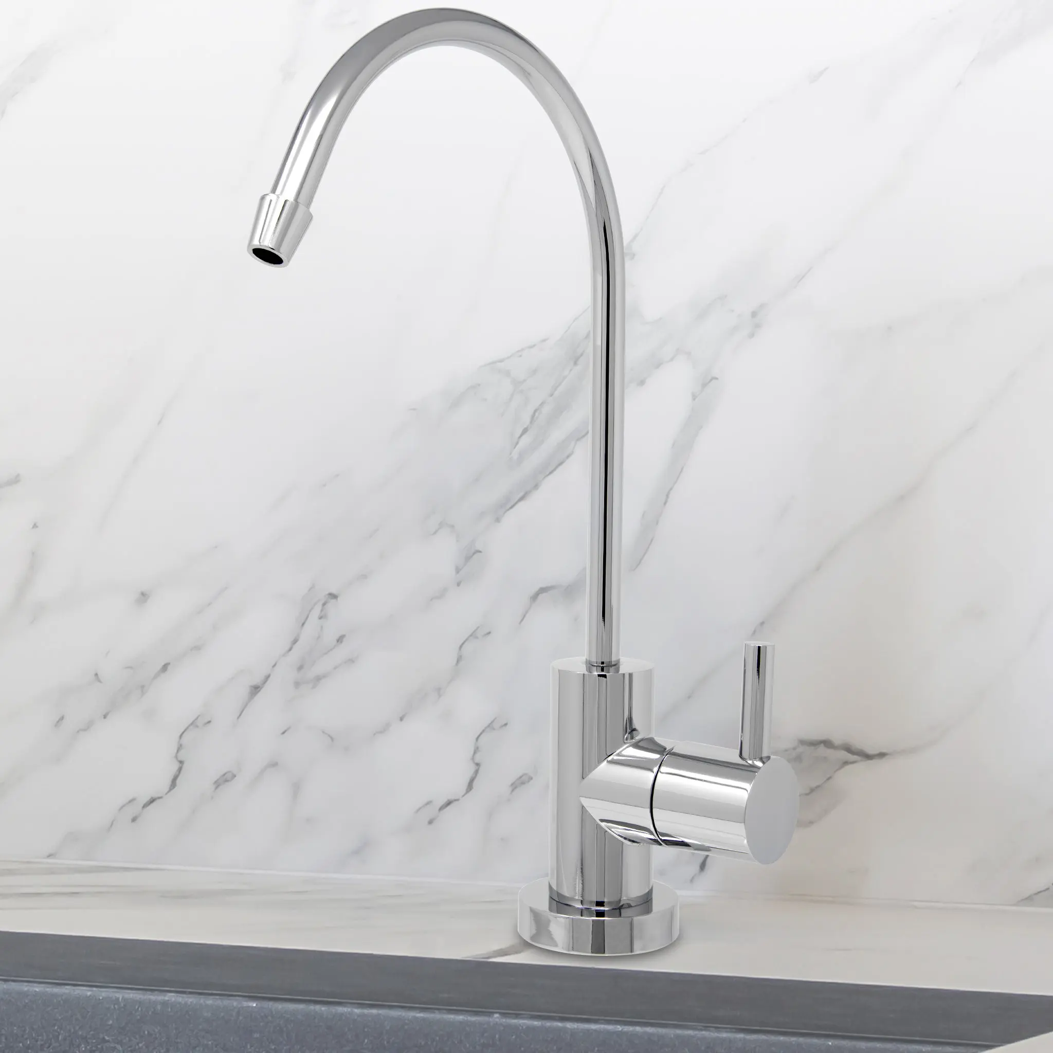 Water Filtration Faucet Chrome Euro Style Reverse Osmosis Non Air Gap. Certified by NSF.