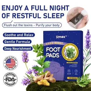 Umex 2 Deep Relaxing Foot Patches,With Ginger, Lavender, Ginseng & Chamomile — Soothe tired feet, relieve stress, promote relaxation & improve sleep.