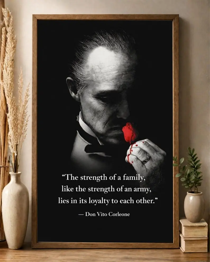 Mafia Quote Poster, Vintage Gangster Wall Art, Mob Boss Office Decor, Retro Cinema Artwork