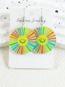 Colorful Cute Sunflower Acrylic Earrings for Women, Perfect for Vacation and Gifts, Stylish and Fun Jewelry Accessory