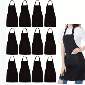 Women's Polyester Apron Set, Simple Apron with Pockets, Thick Waistband, Fashionable Housework Kitchen Workwear, Kitchen Essentials, Kitchen Cooking Aprons