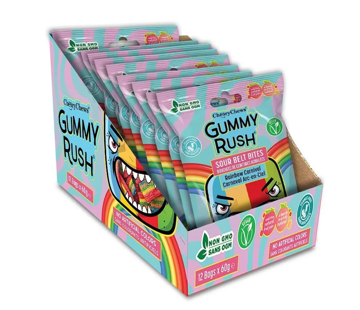 12 pack Gummy Rush Rainbow Carnival