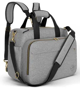 Mellories 4 in 1 Convertible Baby Diaper Bag - Converts from Tote to Backpack, Stroller & Crossbody Diaper Bag - Gray Baby Travel Bag - Gift for Moms