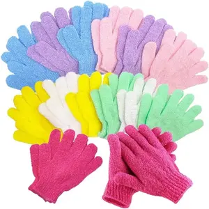 Body Exfoliating Washcloth & Brush Set, Soft Back Scrubber Bath Gloves, Shower Ball, Home Hotel Bathroom Skin Care Towel Collection, Exfoliating Mitt