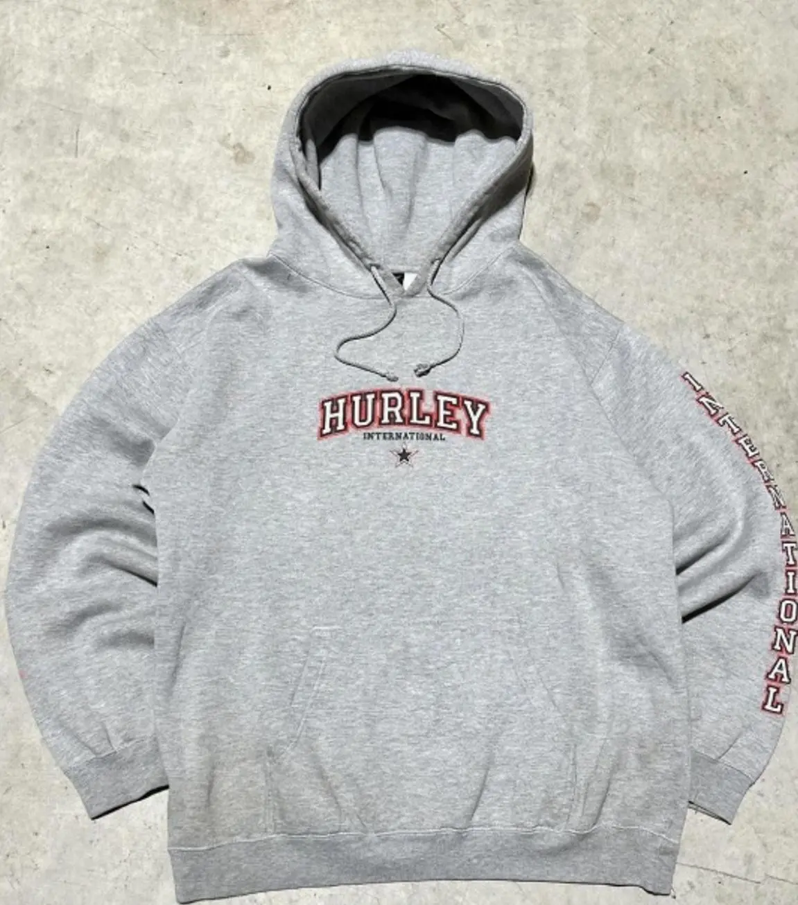 Vintage Hurley International Hoodie Y2K Surf Skate Pullover Men's Grey T-shirt, Sweatshirt and Hoodie  C