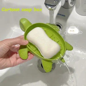 Cartoon Turtle Soap Holder Drainage Rack, Creative Bathroom Sink Organizer, Home Use Soap Dish, Suitable for Bathrooms and Sinks, Bathroom Organization