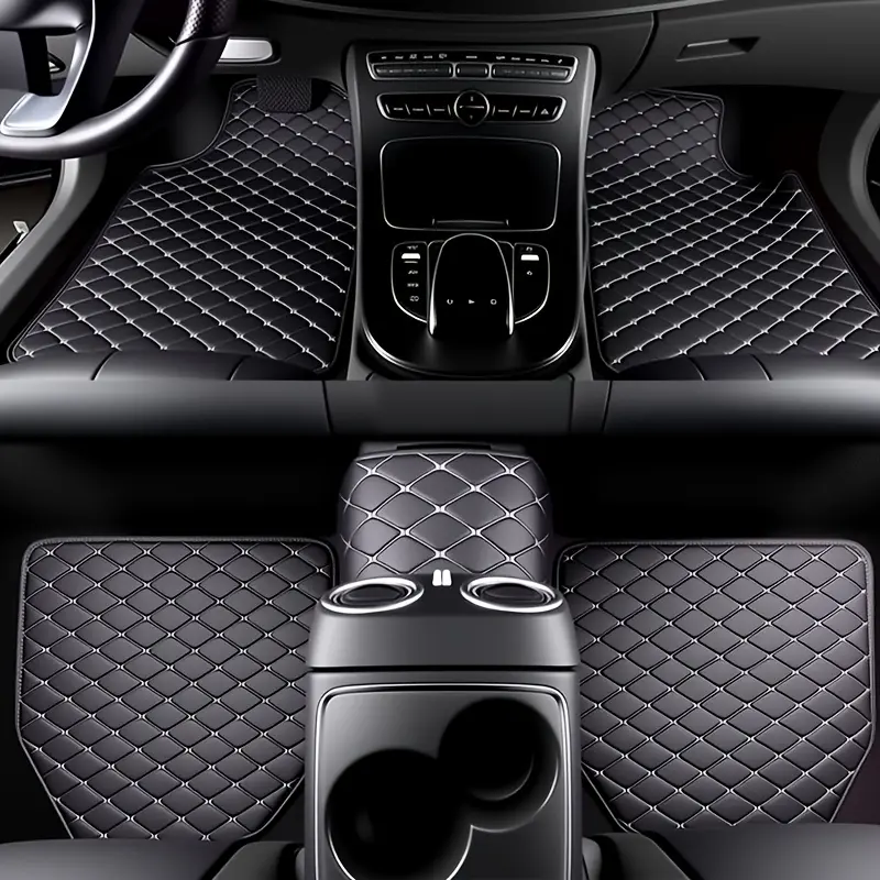 5-Piece Universal Leather Car Floor Mat, Non-slip and Wear-resistant, Waterproof and Easy To Clean, Effectively Protects The Baseplate in The Car, Can Fully Protect The Interior of The Car, and Is A Universal Car Fashion Accessory in All Seasons