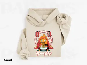 Calcifer Ramen Sweatshirt, Spirited Away Studio Ghibli Hoodie, Ghibli Totoro Sweatshirt, Ghibli No Face Hoodie, Hayao Miyazaki, Howls Moving Castle Shirts