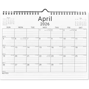 2026 Wall Calendar, 12 Month 11"x8.5 '' Year Monthly Organizer from January 2026-2027 Small Mini Horizontal Blank Spiral Bound Wire  Calendar w/ Lines for Family, , Kitchen, Office White3