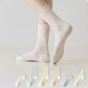 Striped long-legged maternity stockings