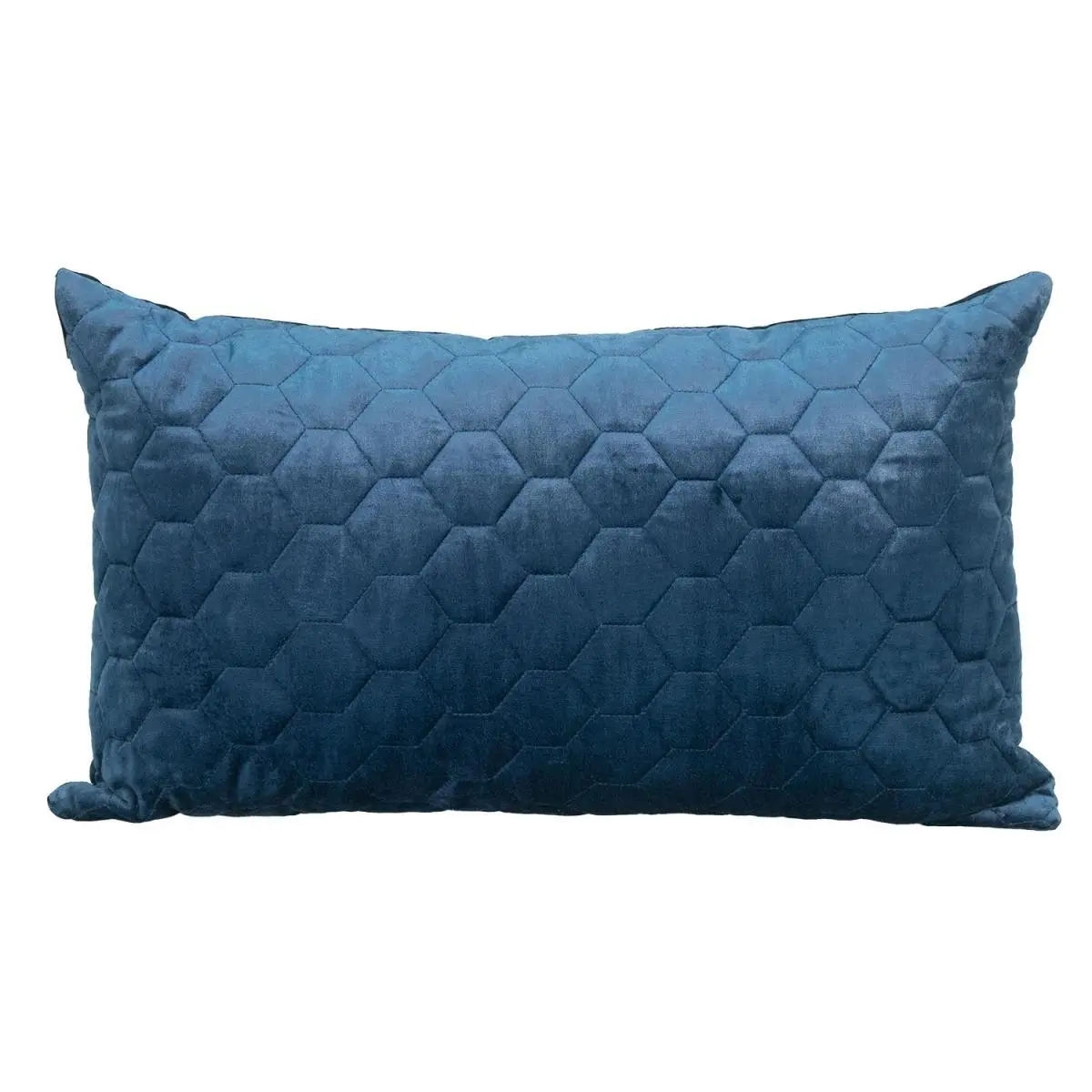 Parkland Collection Bazyli Soft Transitional Navy Honeycomb Rectangle Throw Pillow (PILL21376P) - 14x24x4 in, Cotton/Viscose Blend (50% Viscose), Concealed Zipper, Dry Clean Only