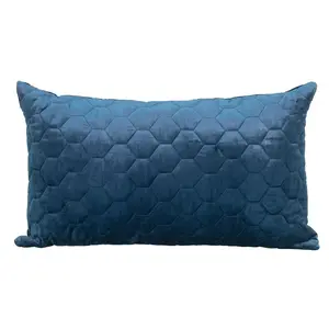 Parkland Collection Bazyli Soft Transitional Navy Rectangle Throw Pillow (PILL21376P) - 14x24x4 in, Honeycomb, Cotton/Viscose Blend (50% Viscose), Concealed Zipper, Dry Clean Only