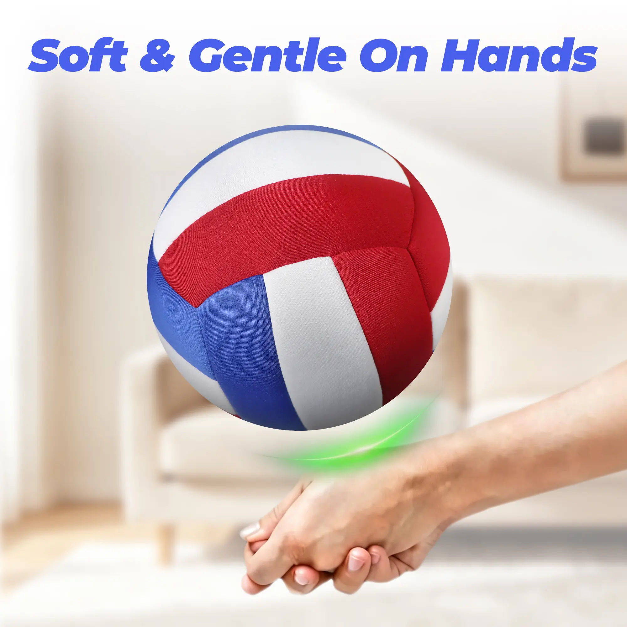 Soft indoor volleyballs for girls—youth beginner trainers made of fabric; lightweight, quiet, safe for learning indoors at home; ideal birthday and Easter gifts