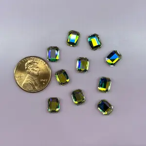 Sparadise SUPER High Quality Crystal AB Small Rectangle Bevel Nail Art