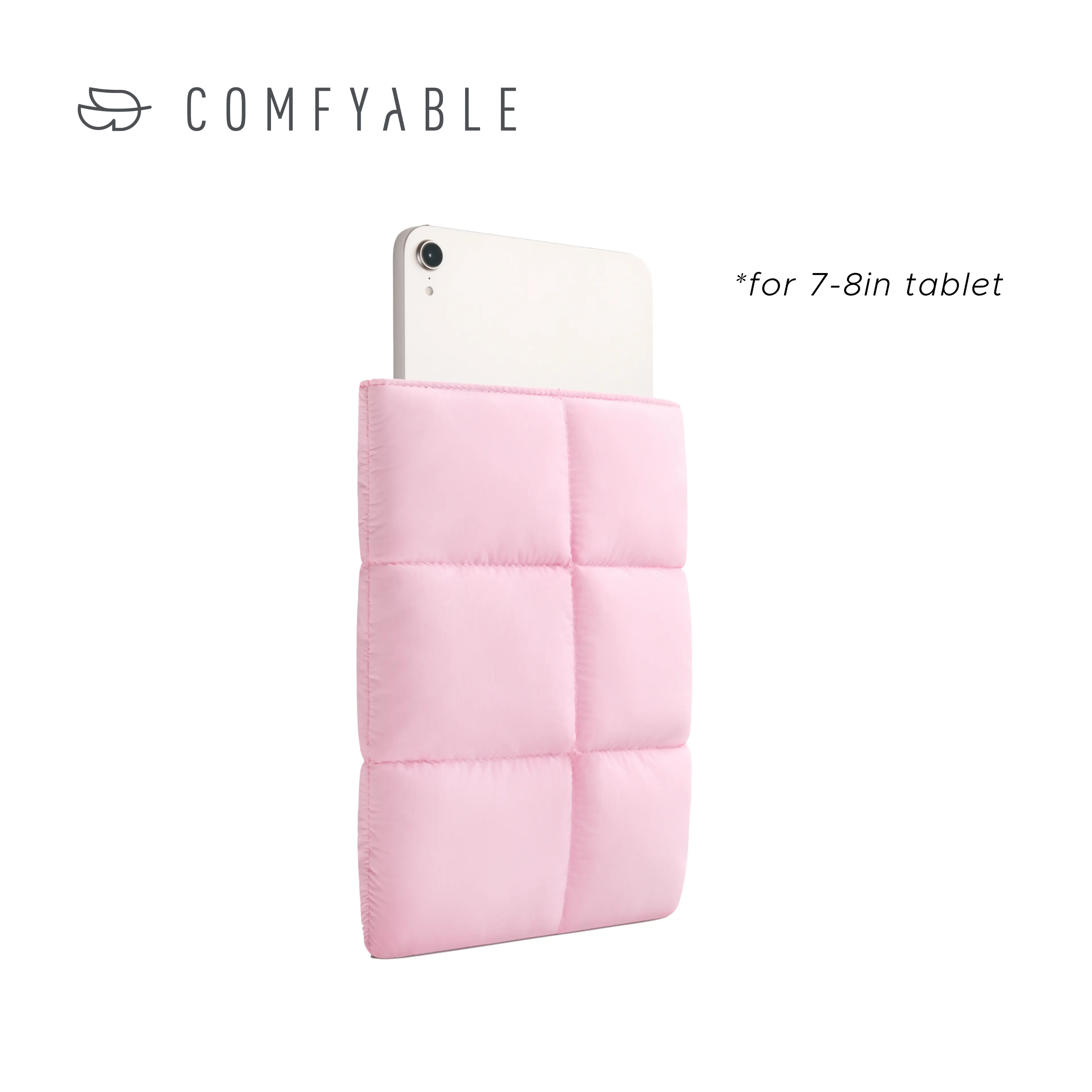 COMFYABLE Puffy Slip-On Tablet Sleeve - 7-8 Inch Tablet Casing, iPad Covers for iPad mini 7 2024 A17 Pro, Mini 6 2021 A15, Casual Chic Quilted Puffer Kindle Carrying Case (Back to School)