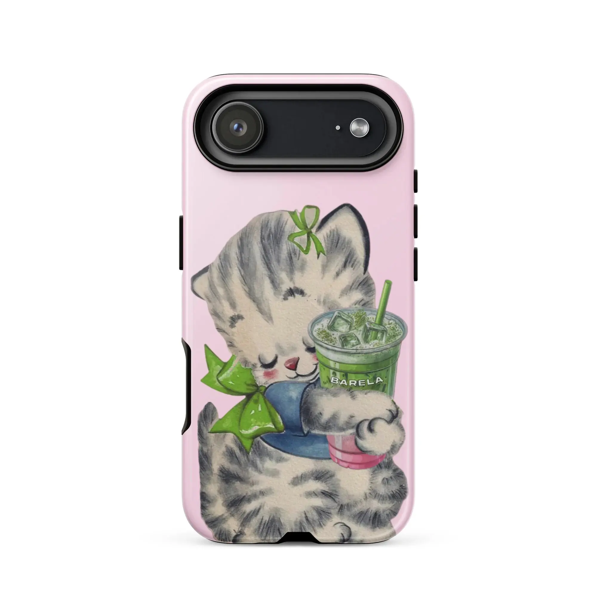 BARELA Matcha Cat iPhone Case, Cute Kitten Drinking Matcha Design, Tough  Shockproof Smartphone Shell, Cellphone Handheld Accessories for iPhone  11-17 Series, Pastel Aesthetic Gift for Girls,summerwins - TikTok Shop