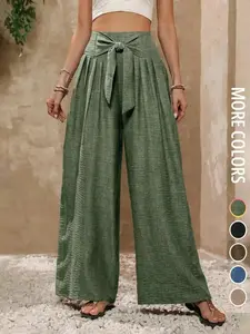 Stylish Women's Loose-Fitting High Waist Flowy Wide-Leg Pants, Elegant Casual All-Season Trousers for Office & Daily Wear, Comfort, Versatile, Style, Outfit, Essential, Trendy, Chic, Classy, Modern, Perfect for Every Day