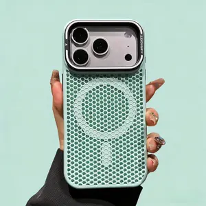 Honeycomb cooling mesh suitable for IP17PROMAX skin-feel magnetic phone case, IP16/15/14 high-end anti-drop
