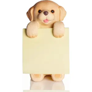 Dog Pop-up Sticky Note Dispenser, Includes 1 Pad of 3x3 in Super Sticky Notes, 100 Sheets, Resin Cute Handmade Desk Holder for Office & Home - Golden Retriever