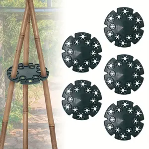 5 Pcs Bamboo Pole Support Tray, PP Flower Stand, Perfect for Garden Plant Support